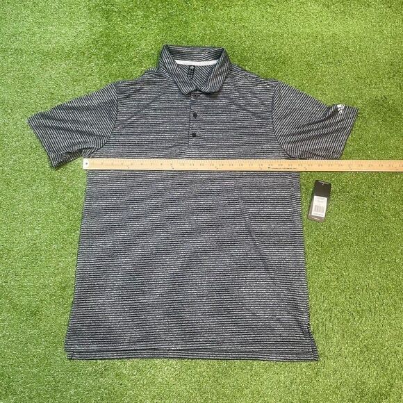 Adidas Feeder Stripe Golf Polo Gray/Black Mens Size Large NWT - Picture 3 of 4